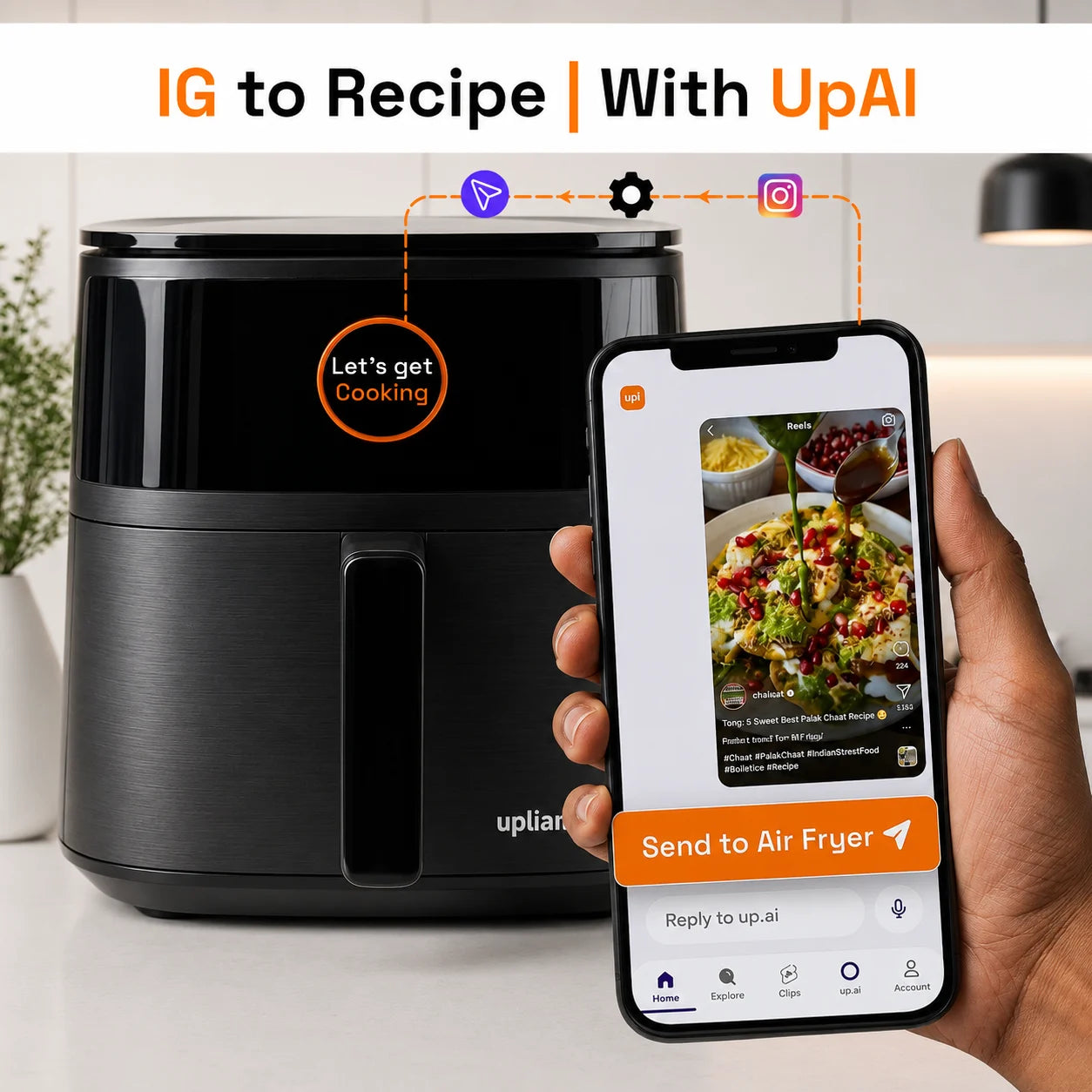 Upliance Smart Air Fryer - 5L | Powered by UpAI